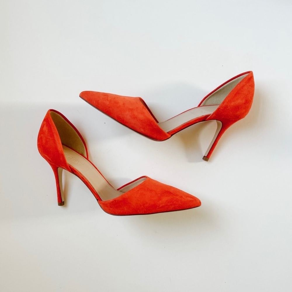 J Crew Size 6.5 Orange Suede D’Orsay Pumps